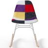 Buy Rocking Chair Modern Patchwork – Nordic Style with Wooden and Steel Legs - Lumi Multicolour 61816 - in the UK