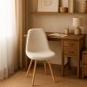 Buy Dining chair Scandinavian upholstered in bouclé – Dining or desk - Lumi White 61820 at MyFaktory