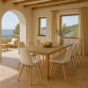 Buy Dining chair Scandinavian upholstered in bouclé – Dining or desk - Lumi White 61820 - in the UK