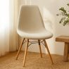Buy Dining chair Scandinavian upholstered in bouclé – Dining or desk - Lumi White 61820 - in the UK