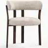 Buy Living room armchair with armrests upholstered in Chenille – Dark wood-effect legs – Ergonomic and modern design – Essentia Cream 61789 in the United Kingdom