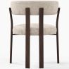 Buy Living room armchair with armrests upholstered in Chenille – Dark wood-effect legs – Ergonomic and modern design – Essentia Cream 61789 - in the UK