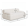Buy Modular Sofa Upholstered in Bouclé Fabric – 2/3 Seater – Bathy White 61822 - prices