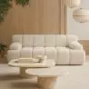 Buy Modular Sofa Upholstered in Bouclé Fabric – 2/3 Seater – Bathy White 61822 - in the UK