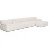 Buy Modular Sofa Chaise Longue Upholstered in Bouclé Fabric - 4/5 seats - Bathy White 61824 - in the UK