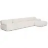 Buy Modular Sofa Chaise Longue Upholstered in Bouclé Fabric - 4/5 seats - Bathy White 61824 - in the UK