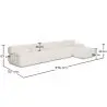 Buy Modular Sofa Chaise Longue Upholstered in Bouclé Fabric - 4/5 seats - Bathy White 61824 in the United Kingdom