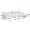 Buy Modular Sofa Chaise Longue Upholstered in Bouclé Fabric - 3/4 seater - Bathy White 61825 - prices
