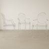 Buy Pack of 3 Transparent Dining Chair - Armrest Design - Louis King Transparent 61826 home delivery