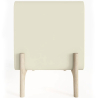 Buy Modern Scandi nightstand covered in faux leather with 3 drawers and natural wood legs - Barel Cream 61827 - in the UK