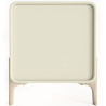 Buy Modern Scandi nightstand covered in faux leather with 3 drawers and natural wood legs - Barel Cream 61827 at MyFaktory