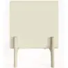 Buy Modern Scandi nightstand covered in faux leather with 3 drawers and natural wood legs - Barel Cream 61827 in the United Kingdom