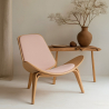 Buy Designer Armchair - Scandinavian Armchair - Fabric Upholstery - Peach - Luna Fersken 61830 at MyFaktory