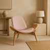 Buy Designer Armchair - Scandinavian Armchair - Fabric Upholstery - Peach - Luna Fersken 61830 - in the UK