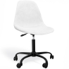Buy Office Chair Swivel with Wheels – Velvet Upholstery – Steel Black Legs - Brielle  White 61832 at MyFaktory