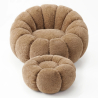 Buy Armchair with Ottoman Upholstered – Soft Fabric – Calera Chocolate 61837 - prices