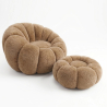 Buy Armchair with Ottoman Upholstered – Soft Fabric – Calera Chocolate 61837 in the United Kingdom