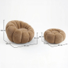 Buy Armchair with Ottoman Upholstered – Soft Fabric – Calera Chocolate 61837 home delivery