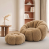 Buy Armchair with Ottoman Upholstered – Soft Fabric – Calera Chocolate 61837 home delivery