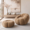 Buy Armchair with Ottoman Upholstered – Soft Fabric – Calera Chocolate 61837 at MyFaktory