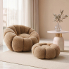 Buy Armchair with Ottoman Upholstered – Soft Fabric – Calera Chocolate 61837 - in the UK