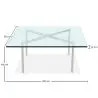 Buy City Coffee Table - Square - 12mm Glass  Steel 13307 in the United Kingdom