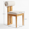 Buy Chair Chenille Upholstered - Light Natural Rubber Wood Frame - Taroj Beige 61874 - prices
