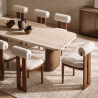 Buy Chair Chenille Upholstered - Dark Natural Rubber Wood Frame - Taroj Beige 61875 - prices