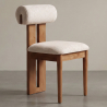 Buy Chair Chenille Upholstered - Dark Natural Rubber Wood Frame - Taroj Beige 61875 at MyFaktory