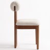 Buy Chair Chenille Upholstered - Dark Natural Rubber Wood Frame - Taroj Beige 61875 - in the UK