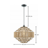 Buy Pendant Light - Natural Rope and Black Metal Frame - Nasuh Natural 61876 - in the UK