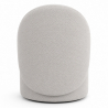 Buy Stool Low Round – Upholstered Seat with Backrest – Yera White 61873 - in the UK