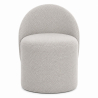 Buy Stool Low Round – Upholstered Seat with Backrest – Yera White 61873 - in the UK