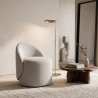 Buy Stool Low Round – Upholstered Seat with Backrest – Yera White 61873 in the United Kingdom