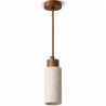 Buy Ceiling light pendant wood & travertine - Eloisa Beige 61882 - in the UK