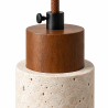 Buy Ceiling light pendant wood & travertine - Eloisa Beige 61882 - in the UK