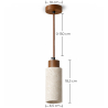 Buy Ceiling light pendant wood & travertine - Eloisa Beige 61882 at MyFaktory