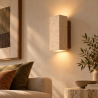 Buy Wall light - Wood & travertine wall sconce - Voilá Beige 61884 - prices
