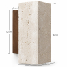 Buy Wall light - Wood & travertine wall sconce - Voilá Beige 61884 with a guarantee