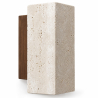 Buy Wall light - Wood & travertine wall sconce - Voilá Beige 61884 home delivery