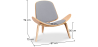 Buy Designer armchair - Scandinavian armchair - Fabric upholstery - Luna Light grey 16773 in the United Kingdom