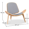 Buy Designer armchair - Scandinavian armchair - Fabric upholstery - Luna Light grey 16773 - in the UK