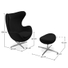 Buy Bold Chair with Ottoman - Fabric Black 13657 with a guarantee