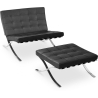 Buy City Armchair with Matching Ottoman - Premium Leather Black 13184 at MyFaktory