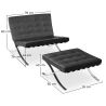 Buy City Armchair with Matching Ottoman - Premium Leather Black 13184 - in the UK