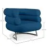 Buy Designer armchair - Faux leather upholstery - Biven Dark blue 16500 in the United Kingdom