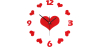 Buy Red Hearts Wall Clock Unique 54924 - in the UK