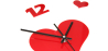 Buy Red Hearts Wall Clock Unique 54924 - prices