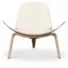 Buy Designer armchair - Scandinavian armchair - Faux leather upholstery - Luna Ivory 16774 - in the UK