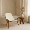 Buy Designer armchair - Scandinavian armchair - Faux leather upholstery - Luna Ivory 16774 at MyFaktory